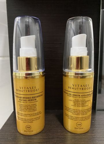 Customer photo review of KIT SUEROS FACIALES DÍA Y NOCHE CON CÉLULAS MADRE, COLÁGENO Y ÁCIDO HIALURÓNICO.