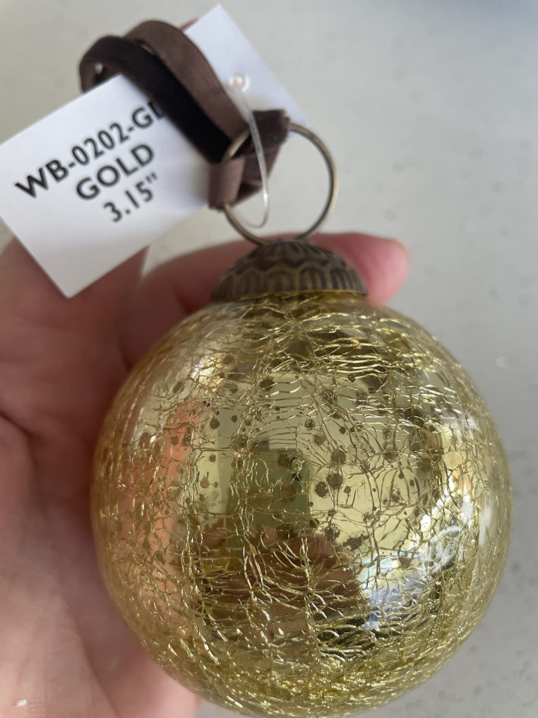 Customer photo review of Set of 4 Gold Mercury Glass Ornaments (3.15 Inch Vintage Crackle Ball) - Perfect for Christmas Tree, Hanging Holiday Decoration, Gifts & Home Decor