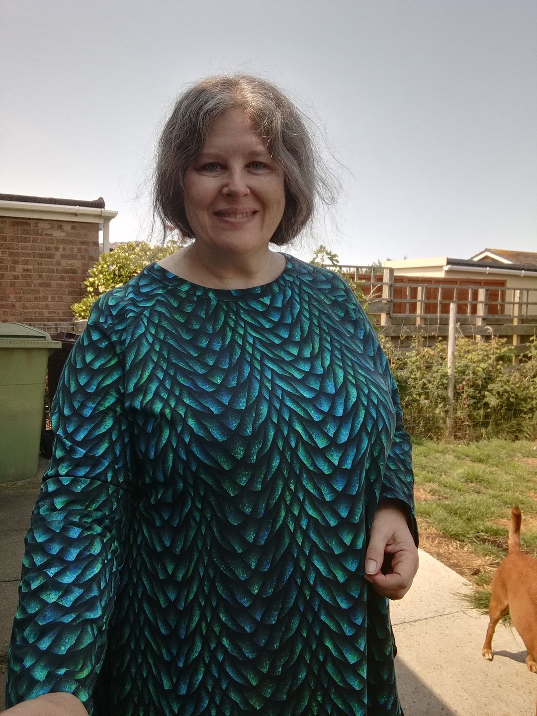 Customer photo review of Dragon Scales French Terry Fabric