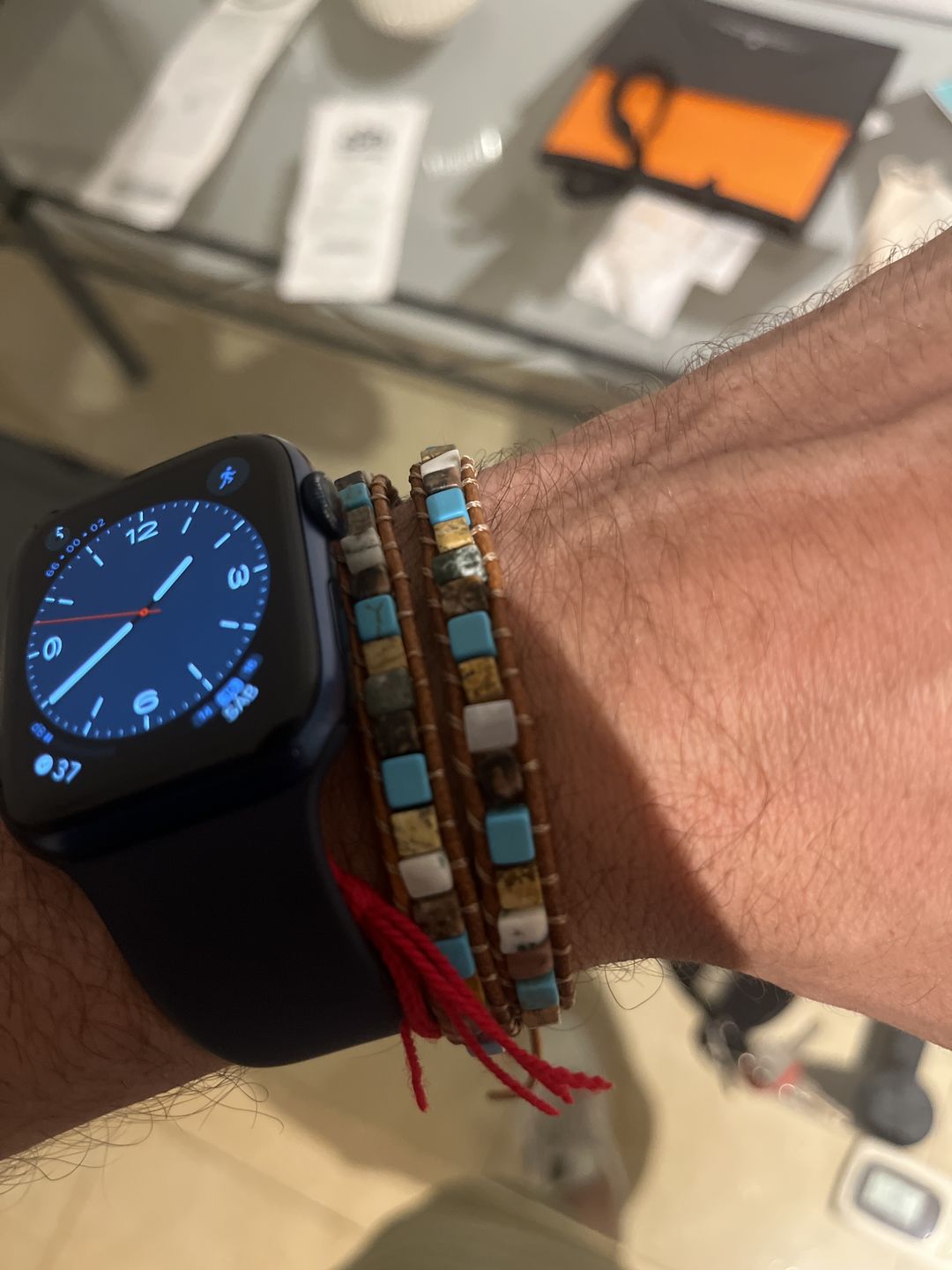 Customer photo review of Celestial Natural Stone Leather Bracelet