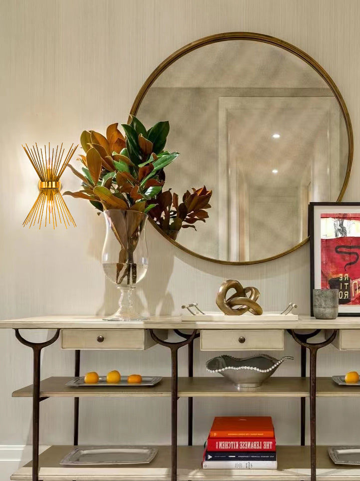 Customer photo review of Mid-Century Modern Sunburst Brass Wall Sconce