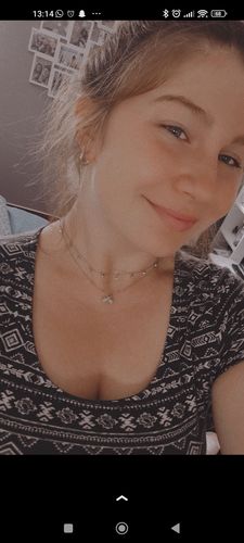 Customer photo review of Mini Stones Dangle Kette 14K Vergoldet