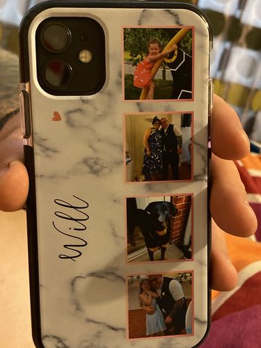 Customer photo review of Marble Photo Strip Personalised iPhone Case