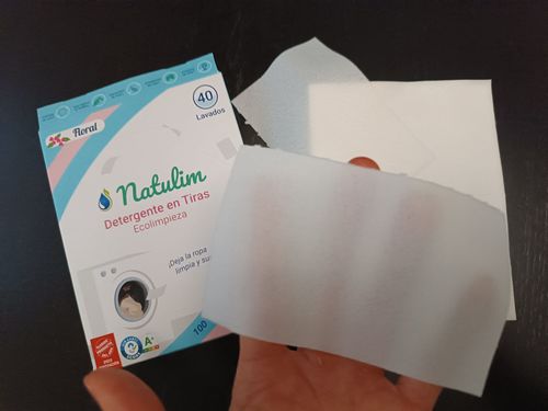 Customer photo review of Eco-Tiras de Detergente 40 lavados Natulim