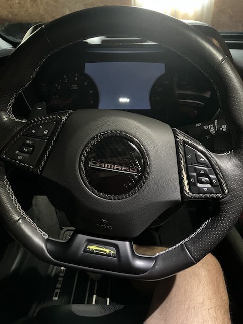 Customer photo review of Steering Wheel Full Chrome Delete Cover For 2016-2023 6th Gen Chevy Camaro