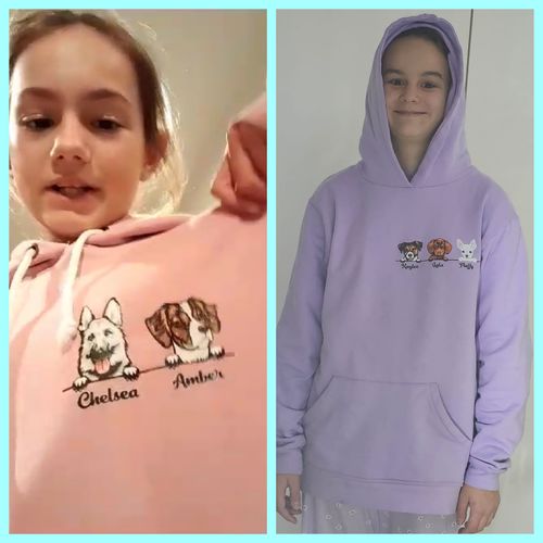 Customer photo review of CUTE DOGS CUSTOM HOODIE (Unisex)