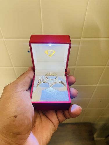 Customer photo review of *NEW* 14k CZ Wedding Trio Set JTJ™