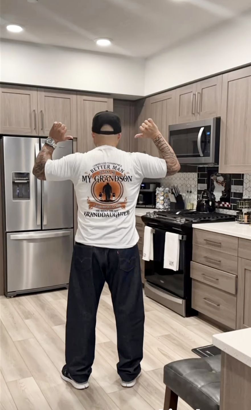 Customer photo review of MAKE ME A BETTER MAN - PERFECT GIFT FOR GRANDPA Classic T-Shirt
