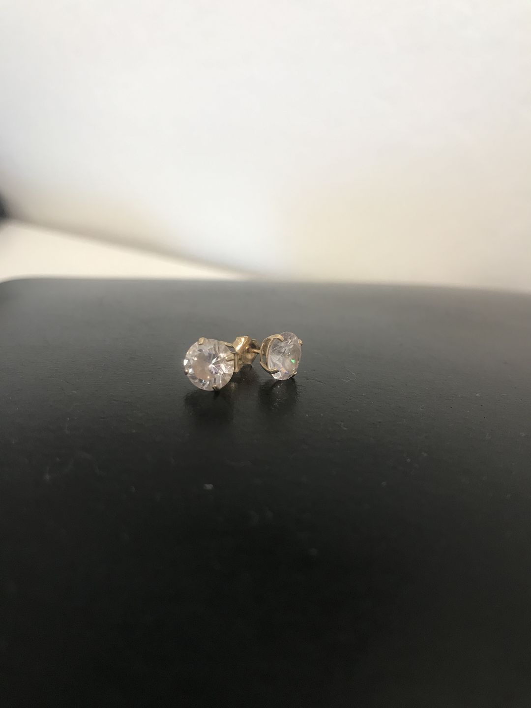 Customer photo review of 14k Yellow Gold Classic Solitaire Stud Earrings with Pushbacks