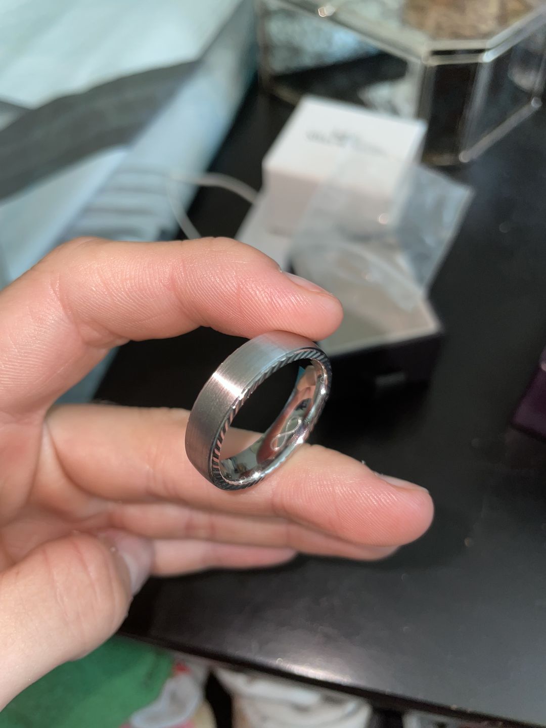 Customer photo review of 6mm Matte Flat Band