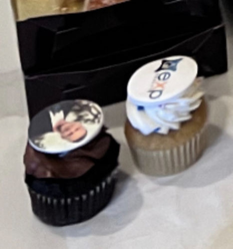 Customer photo review of Custom Logo Cupcakes with Custom Color