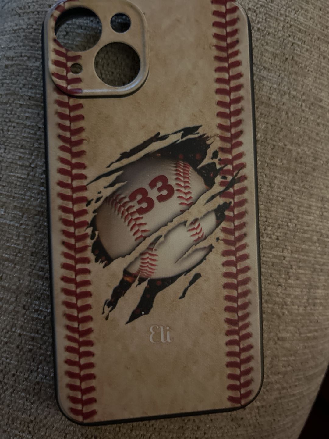 Customer photo review of Crack Baseball, Love Baseball Personalized Phone Case