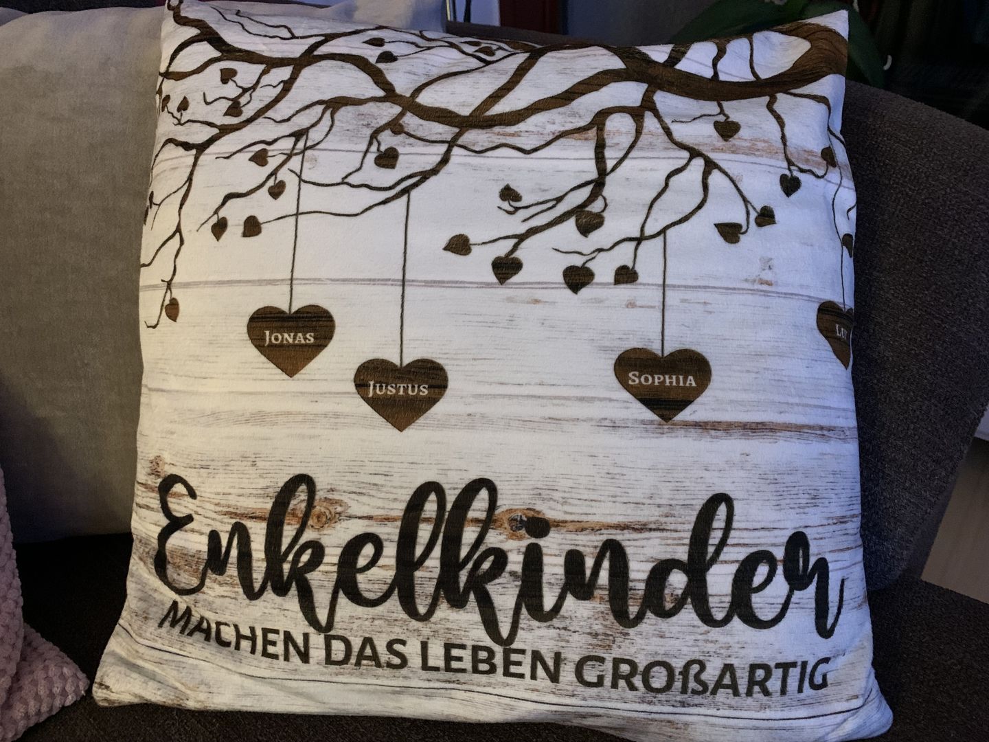 Customer photo review of Meine Enkelkinder - Großeltern-Kissen