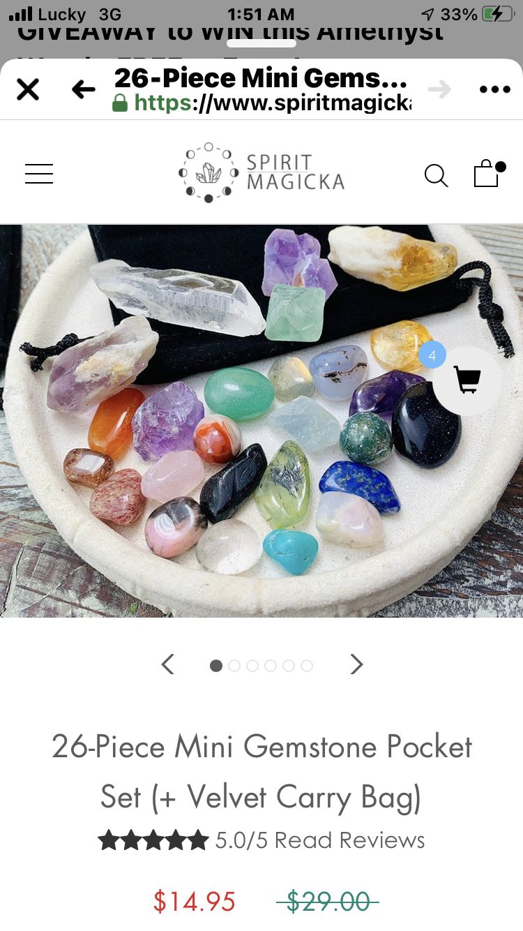 Customer photo review of 26-Piece Mini Gemstone Pocket Set (+ Velvet Carry Bag)