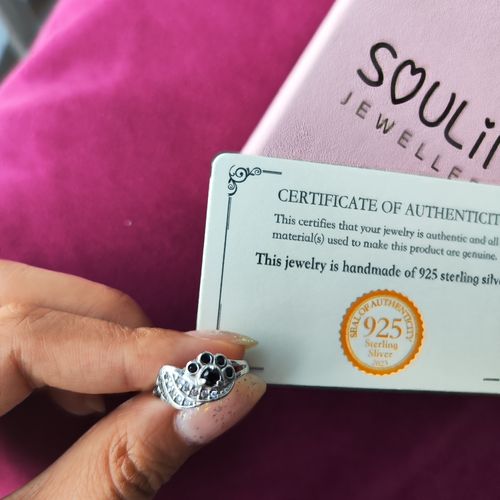 Customer photo review of My Angel Always Near By Black Paw Wings Ring