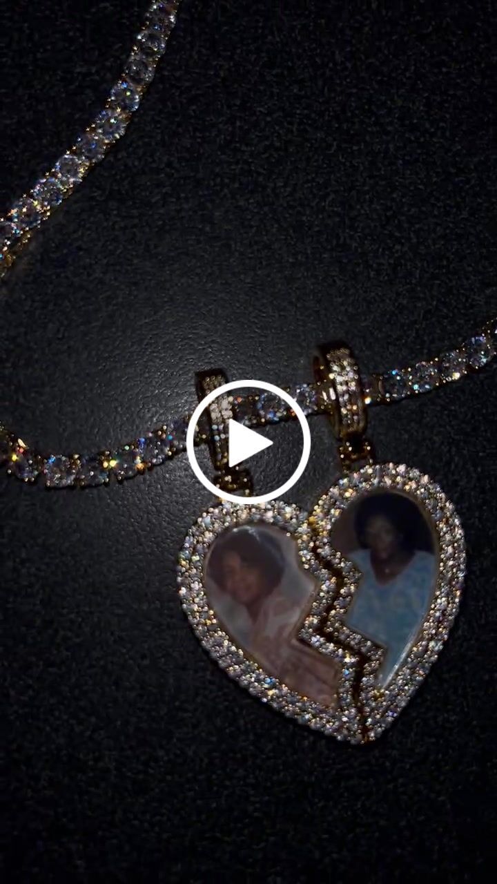 Customer video review of Split heart Custom picture necklace