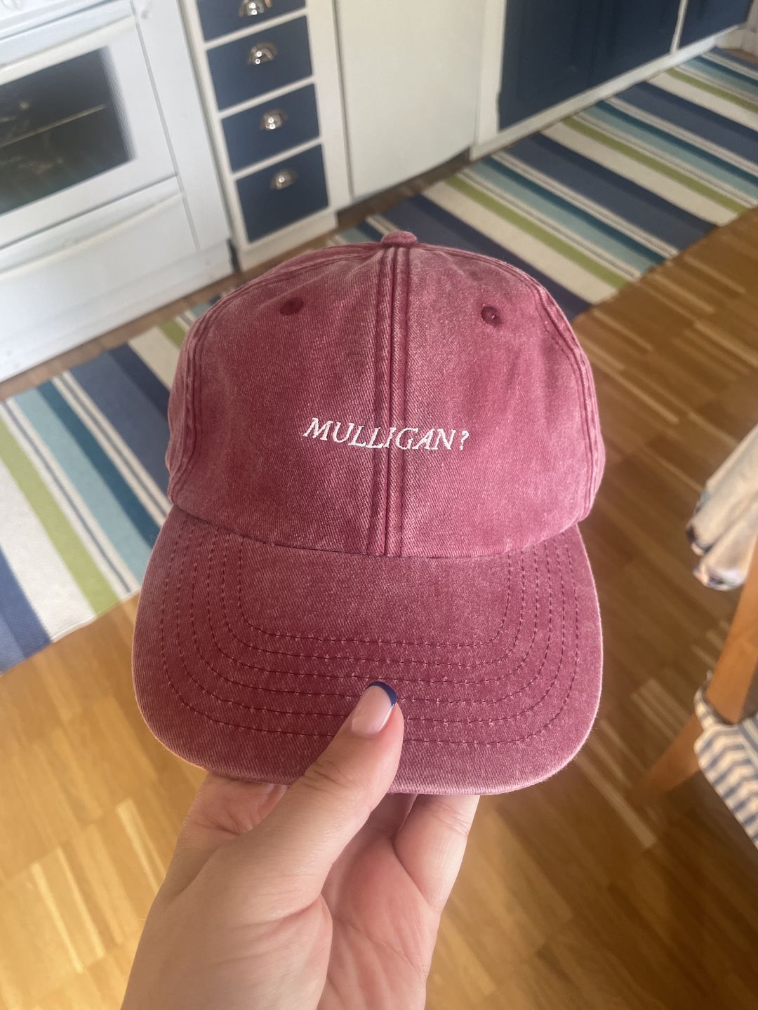 Customer photo review of Customize your own Vintage Hat - Italic Font