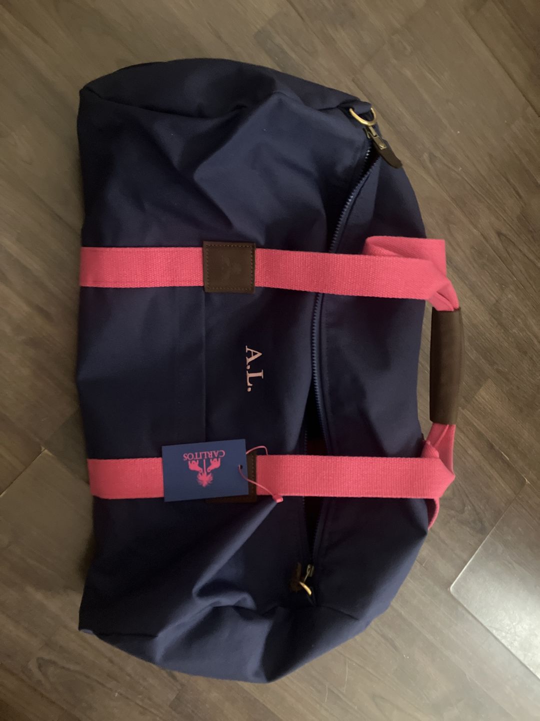 Customer photo review of Dufflebag -M- NAVY mit pinkem Gurtband