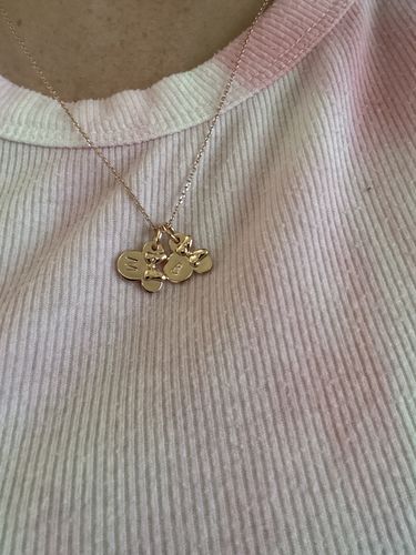 Customer photo review of Initial Mouse Pendant Necklace - 1/2"