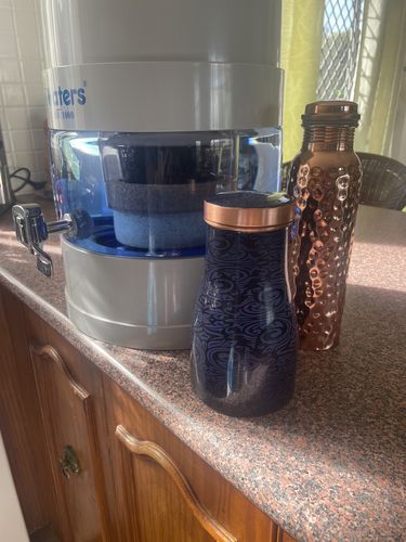 Customer photo review of Pure Copper Printed Water Flask