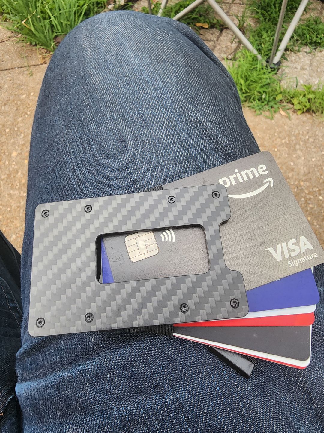 Customer photo review of Wood Carbon Fiber Cash Clip