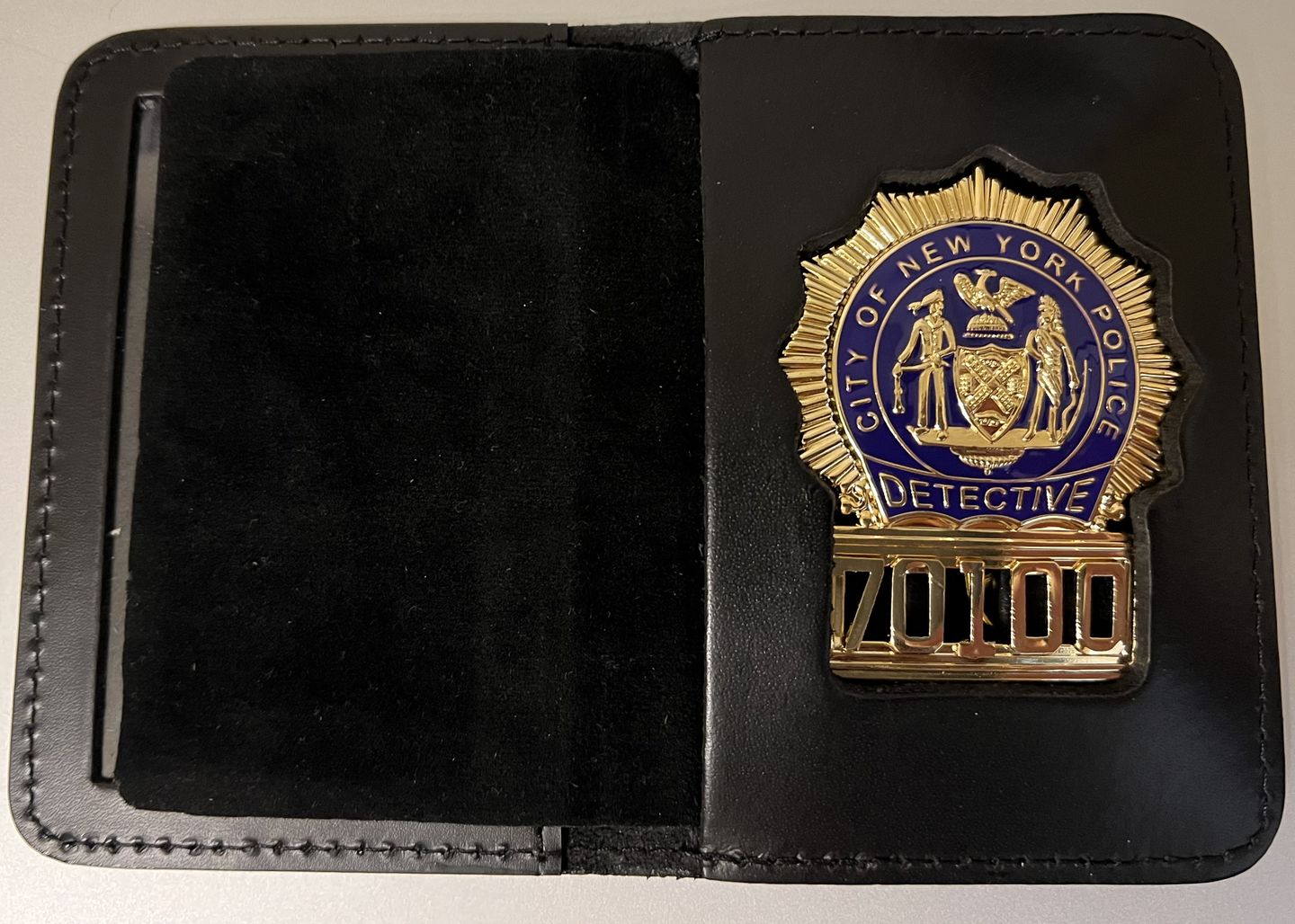 Customer photo review of NY New York Detective Police Badge Replica Movie Props *Customizable Badge Number*