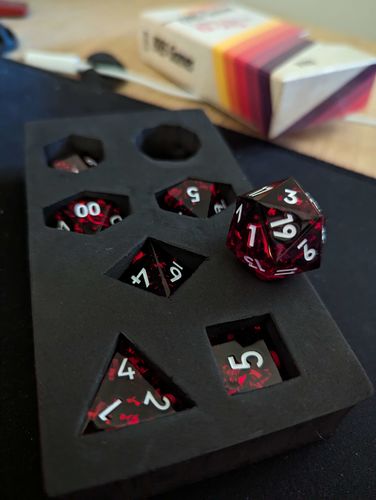 Customer photo review of VHS Dice: Ruby Red