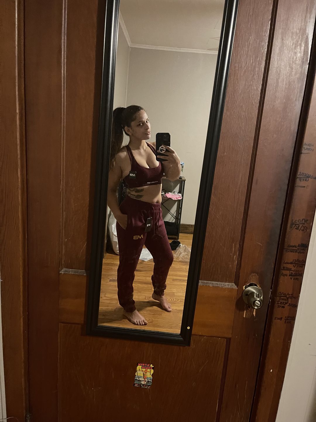 Customer photo review of Lounge Joggers - Maroon