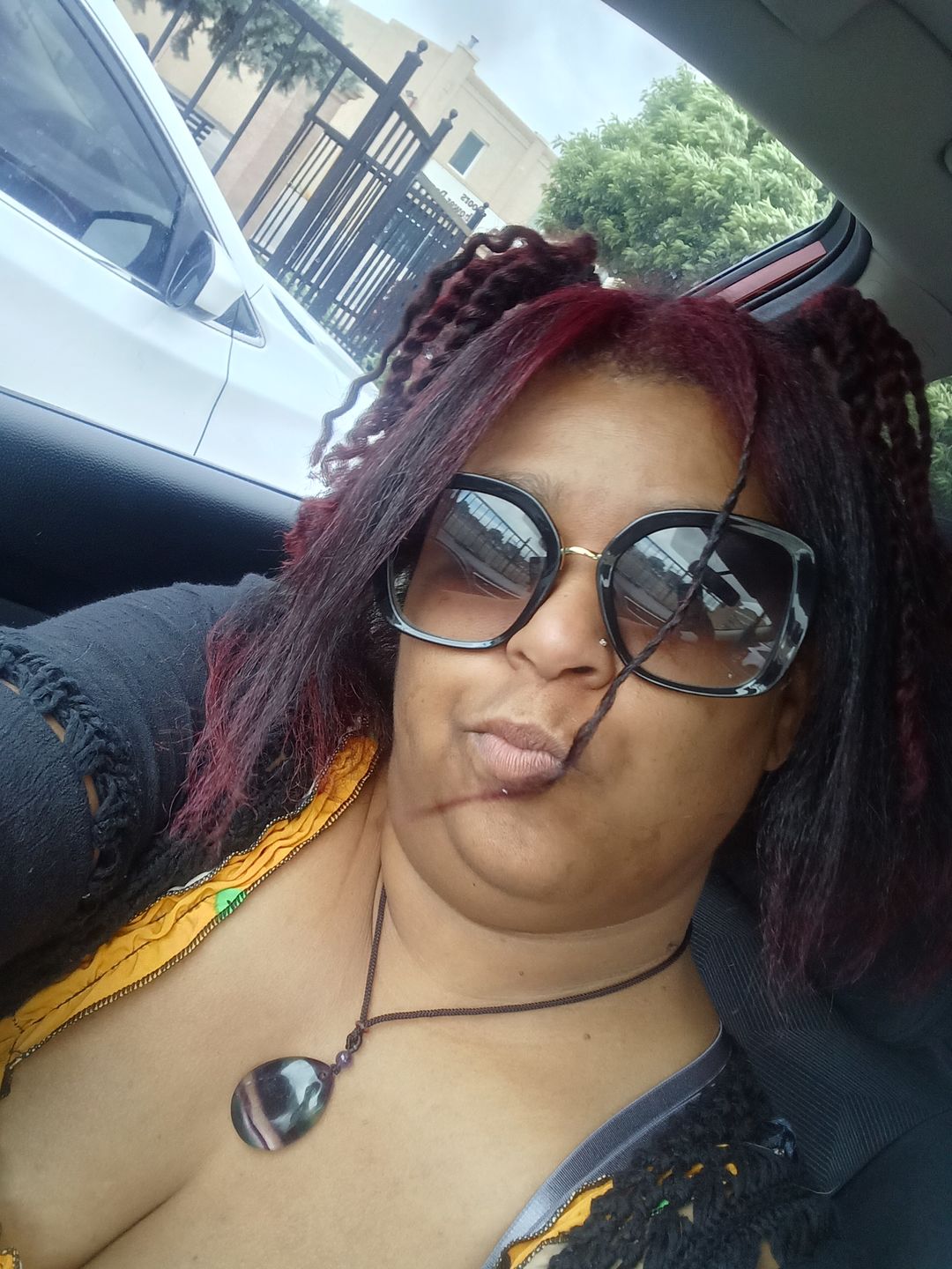Customer photo review of Natural Fluorite Water Drop Necklace