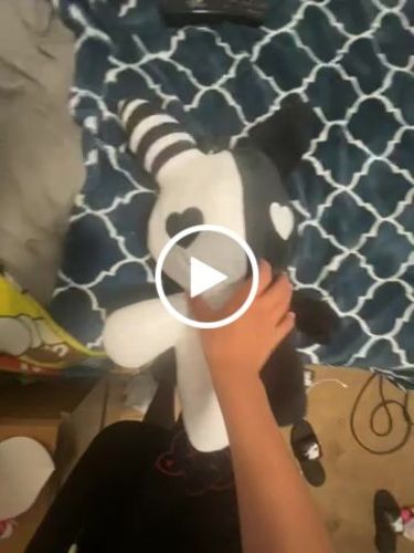Customer video review of Plush Bunny Backpack (20" BLACK/WHITE)