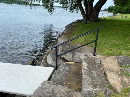 Customer photo review of Indoor/Outdoor Handrail Kit for Stairs 4 and 5 steps