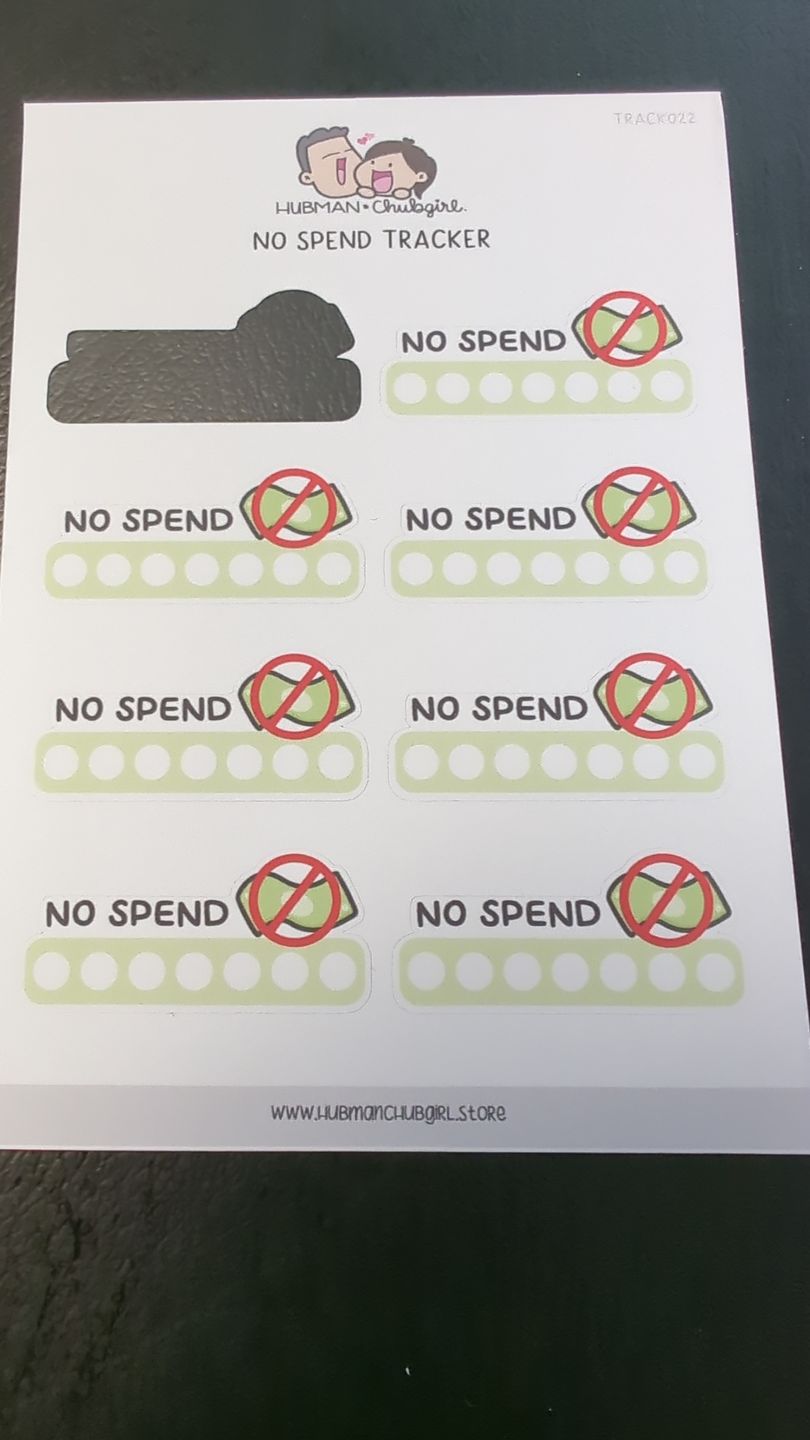 Customer photo review of No Spend Tracker Planner Stickers
