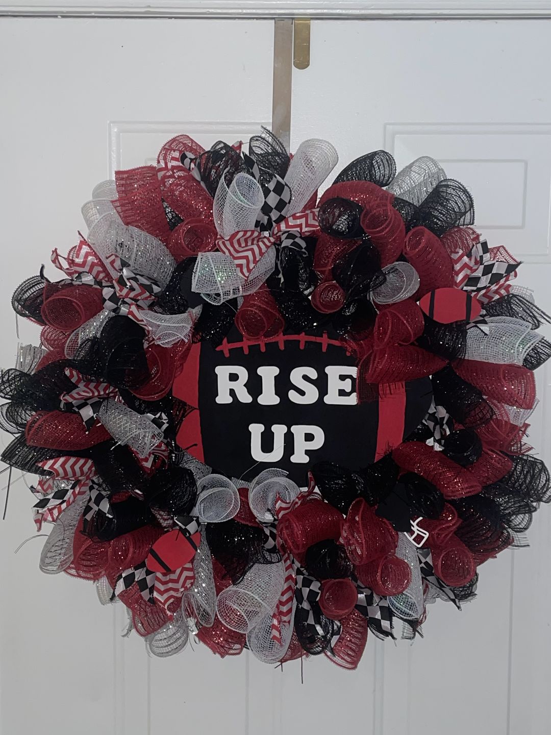 Customer photo review of Unfinished Wood Football Shape - NFL - Craft - up to 24"