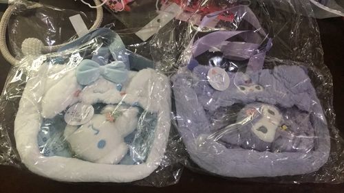 Customer photo review of Fluffy Sanrio Plush Crossbody Bag