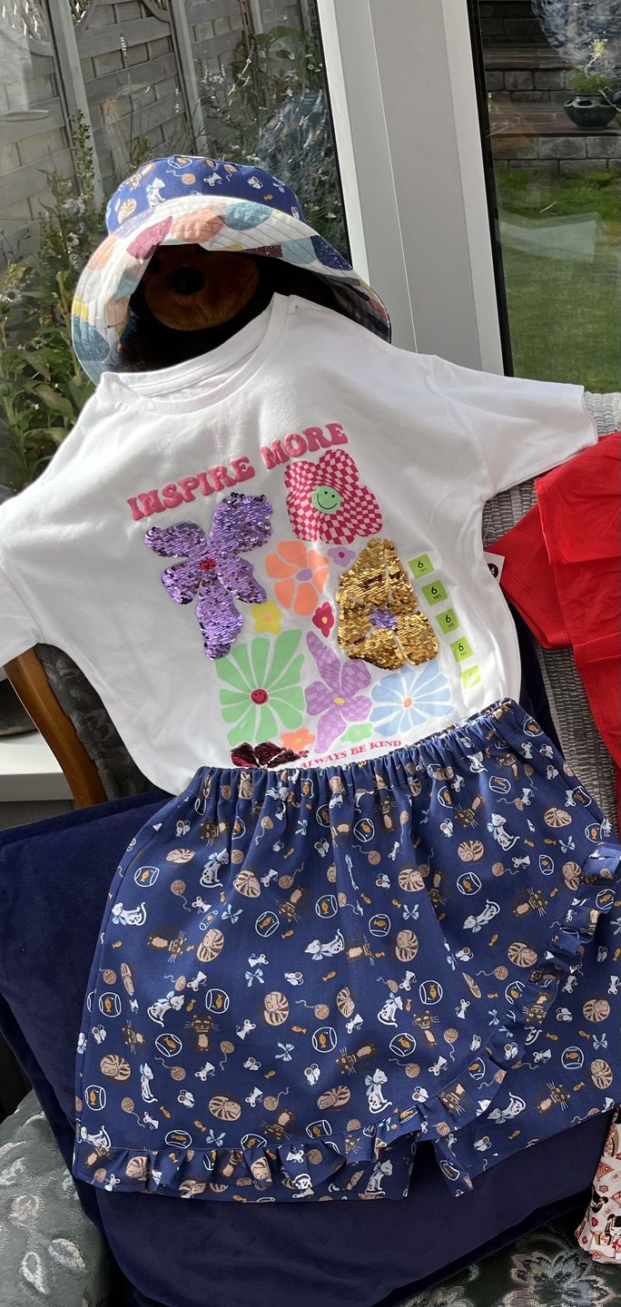 Customer photo review of Cats, Mice and Fish on Navy Polycotton Fabric