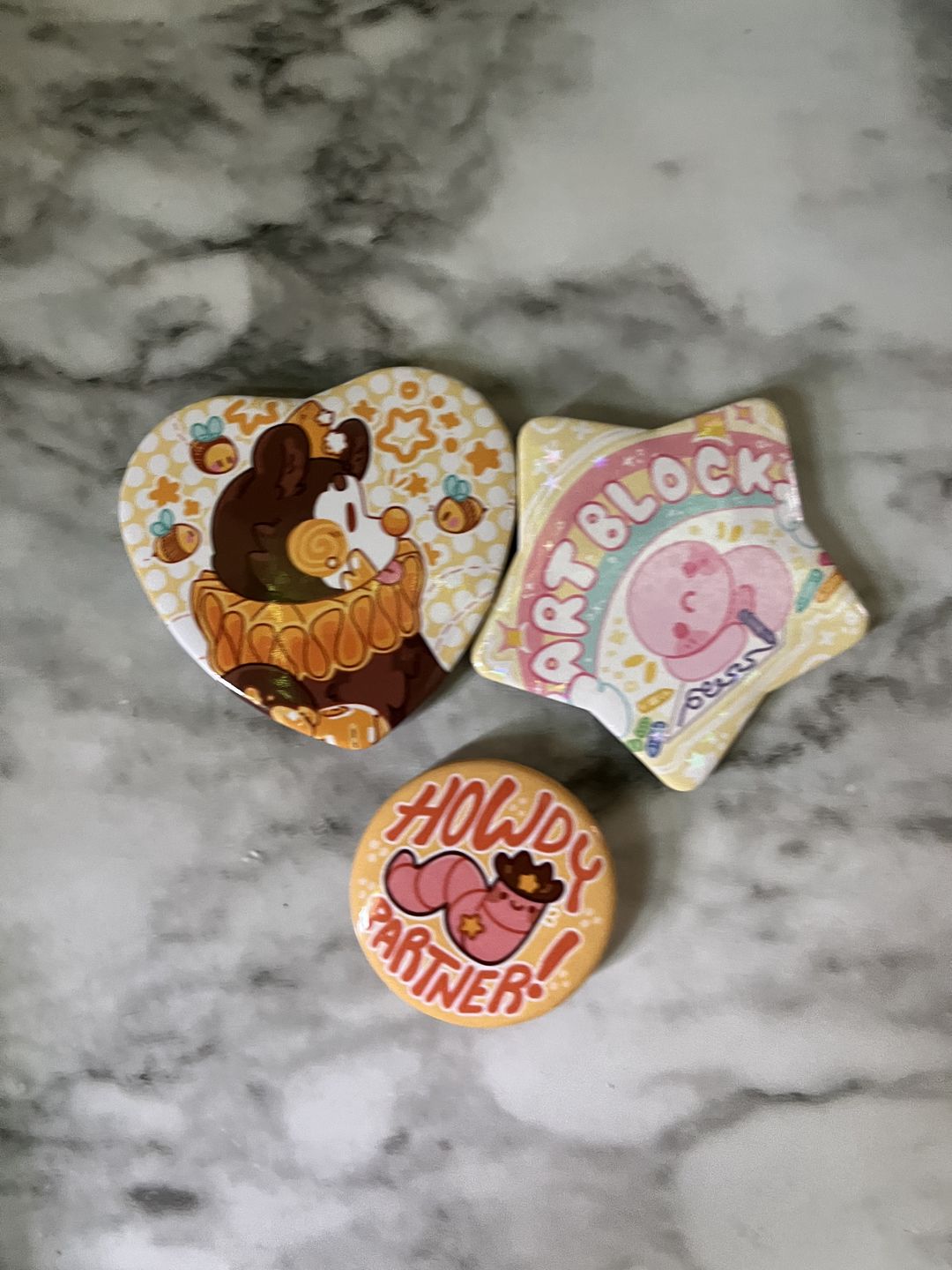 Customer photo review of Art Block Large Glitter Star Button