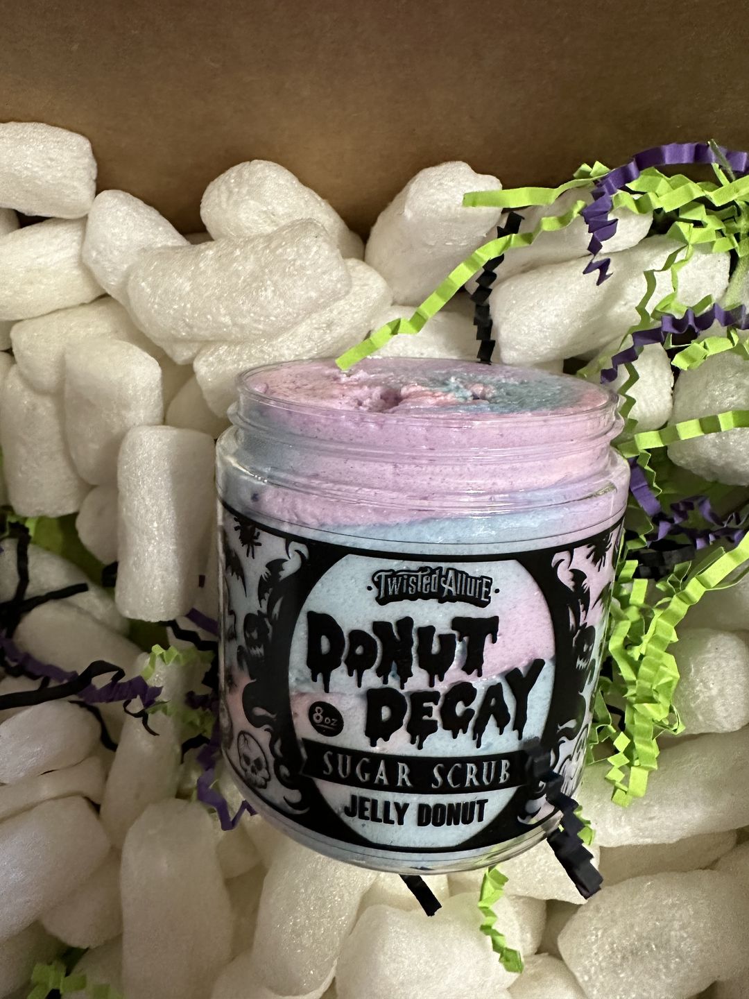 Customer photo review of Donut Decay Sugar Scrub  (Jelly Donut)