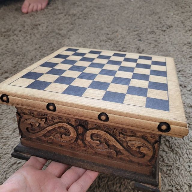 Customer photo review of Chess Set with Storage, Handmade Custom Chess Set & Board with Hidden Key