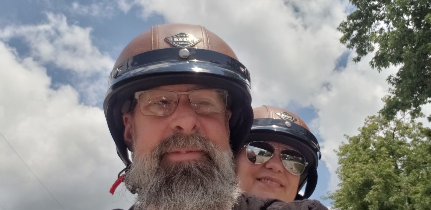 Customer photo review of Retro Leather Half Helmet
