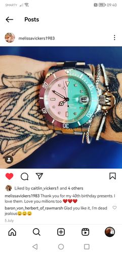 Customer photo review of Pascal Royal Luxe Diamond Watch (Cotton Candy Bezel)