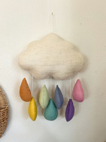 Customer photo review of Cloud with Pastel Raindrops Felt Hanging
