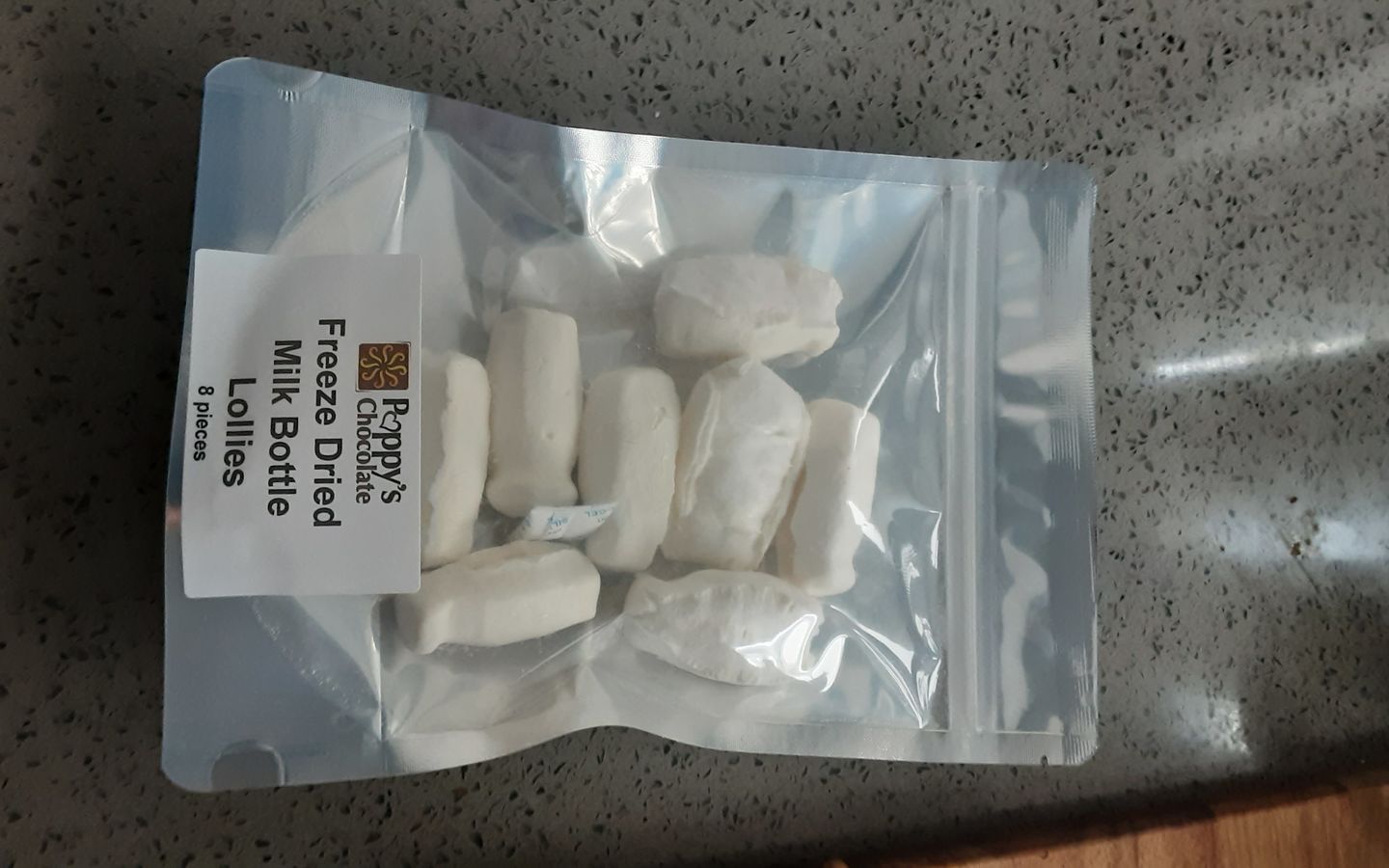Customer photo review of Freeze Dried Milk Bottle Lollies