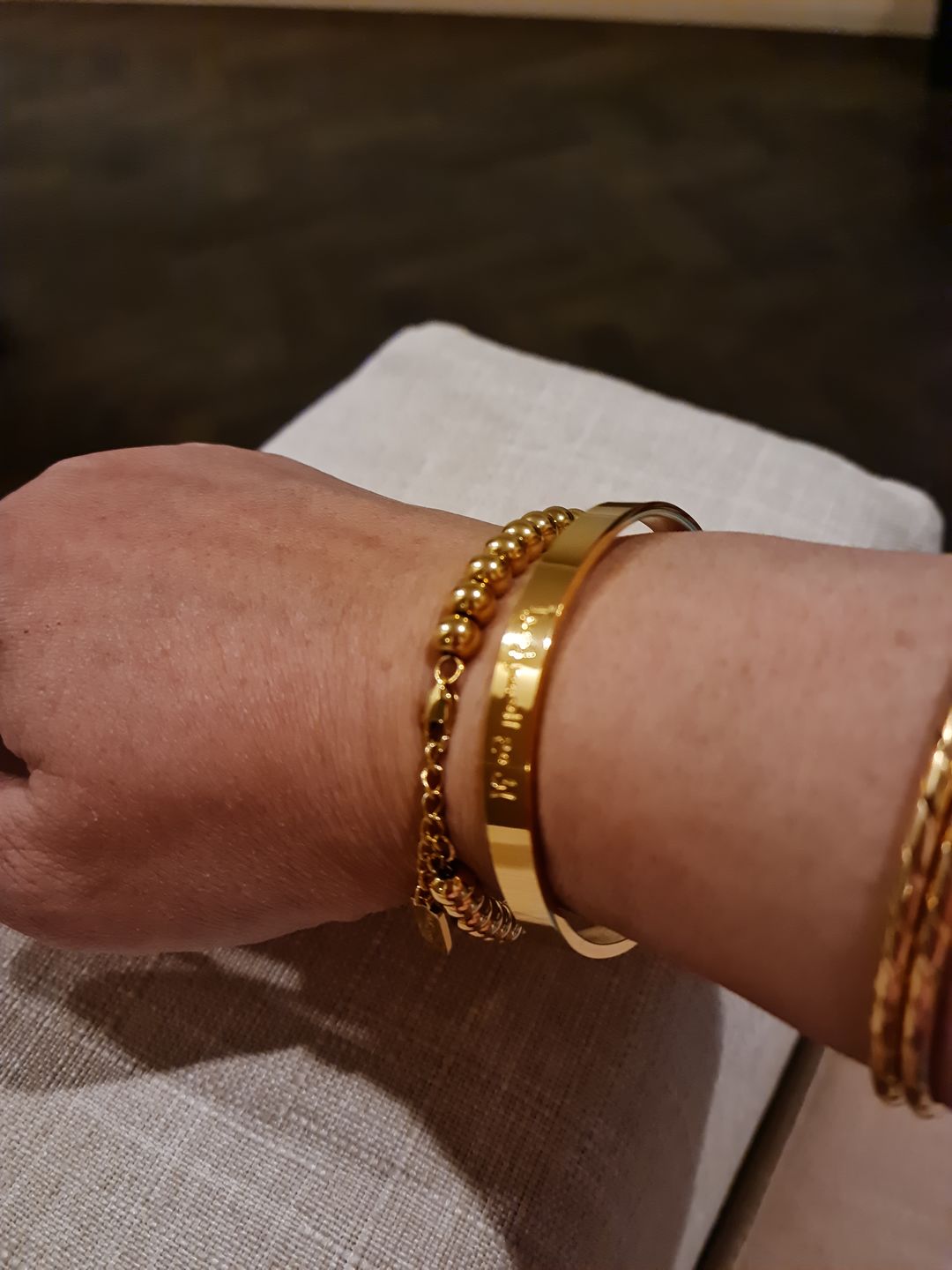 Customer photo review of "Verily, with hardship comes ease" Cuff