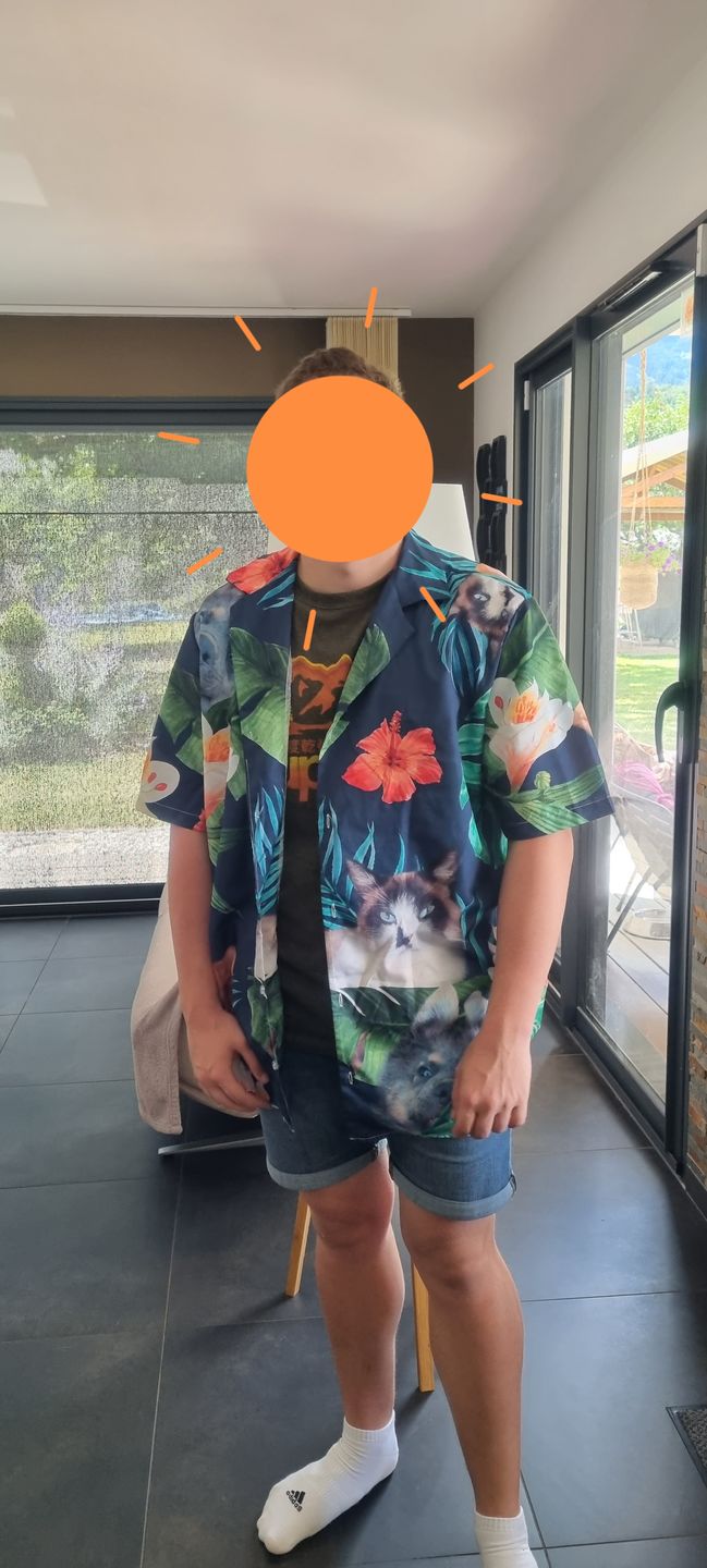 Customer photo review of Votre Photo - Chemise hawaïenne personnalisée