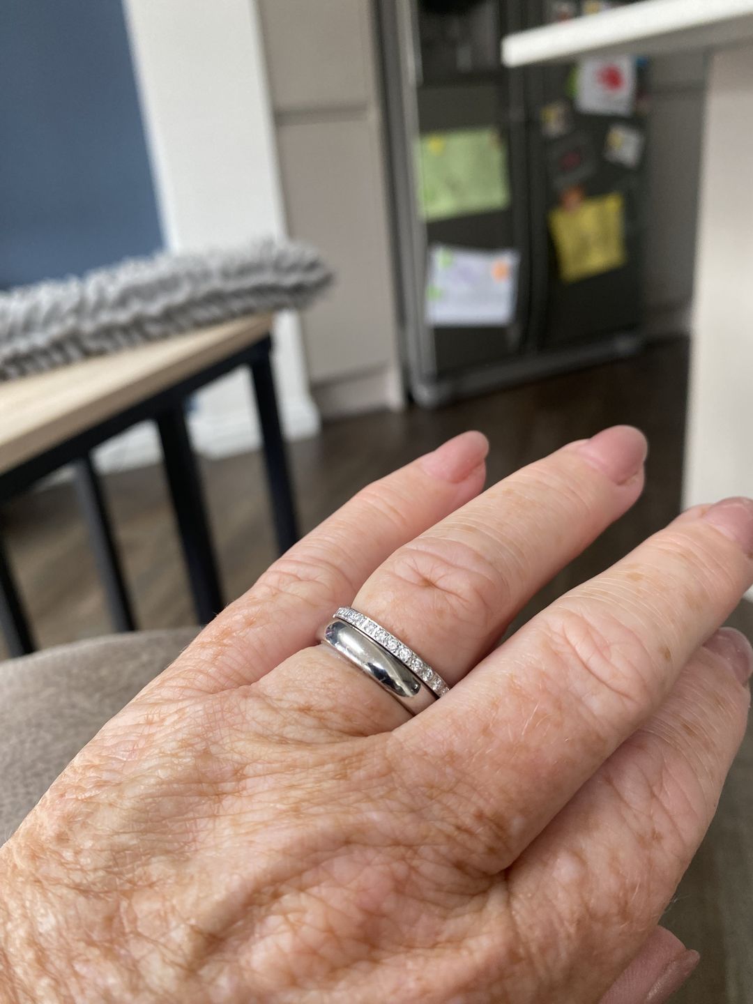 Customer photo review of White Gold 2mm Half Glitz Ring