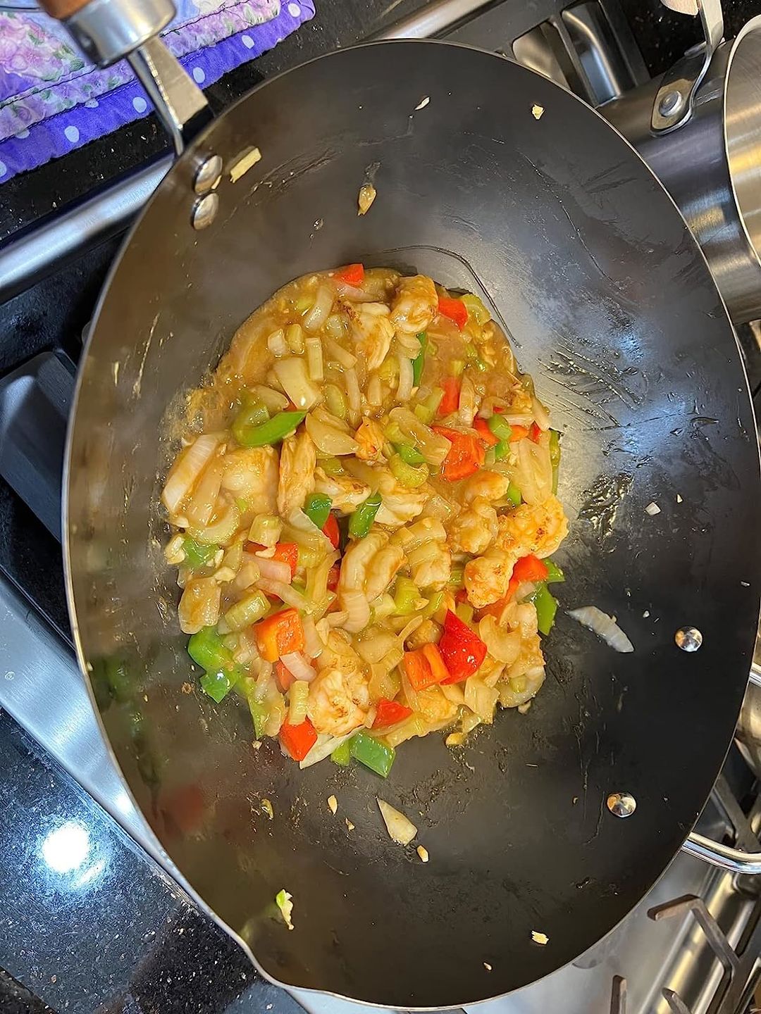 Customer photo review of WANGYUANJI Carbon Steel Wok Pan