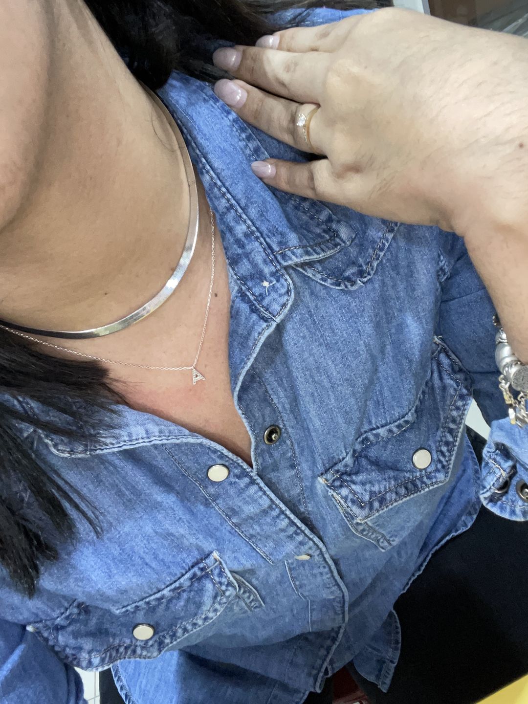 Customer photo review of Herringbone Necklace