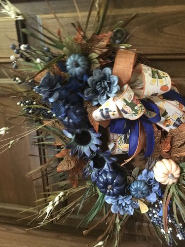 Customer photo review of 15"L Pumpkin/Berry/Leaf/Grass Pick Navy/Lt Cream/Dk Moss HA156538