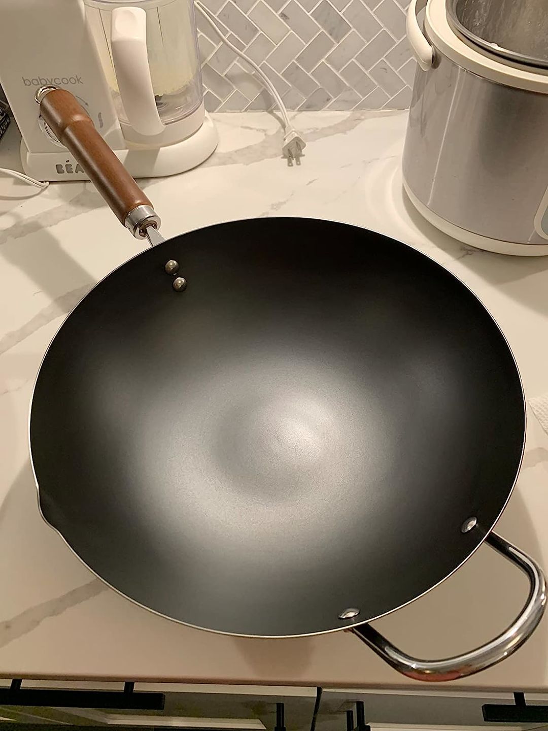 Customer photo review of WANGYUANJI Carbon Steel Wok Pan