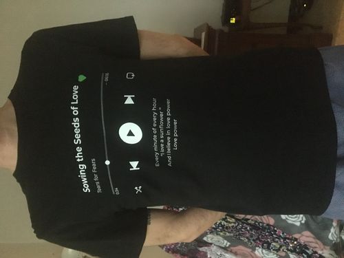 Customer photo review of Your Favorite Song T-Shirt Music Player